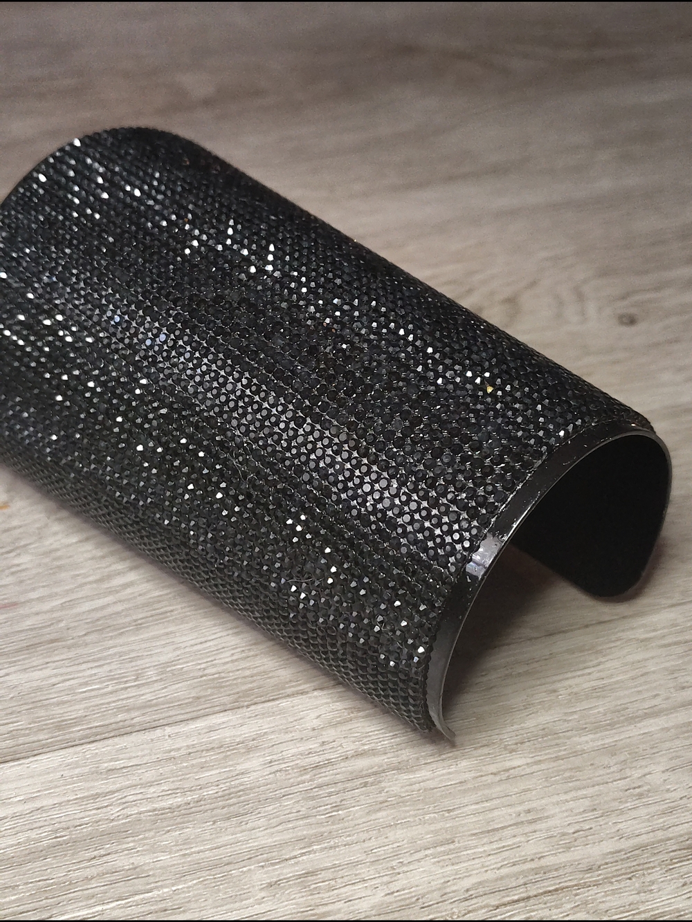 Black Crystal Pavé Cuff Bracelet